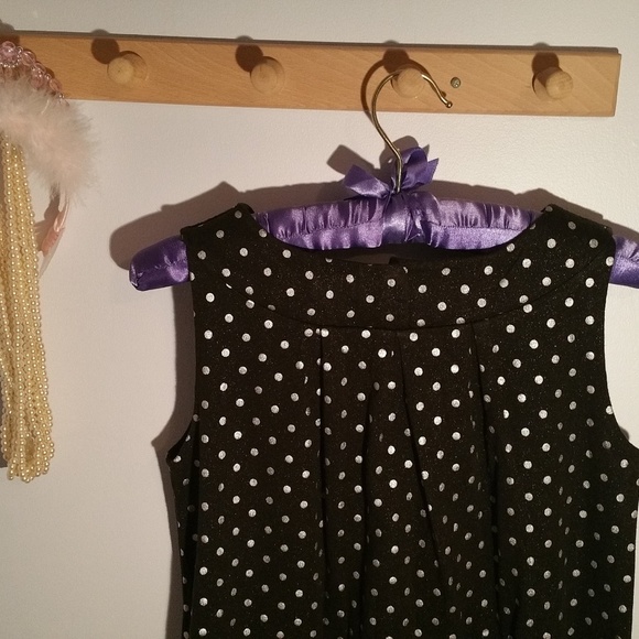 Childrens Place Size 14 Black Polka Dot Dress - Picture 8 of 12